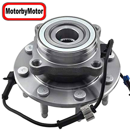 MotorbyMotor 515058 Front Wheel Bearing and Hub Assembly w/8 Lugs Fits for Chevy Silverado 1500 2500 3500, Avalanche Suburban 2500, GMC Sierra 1500 2500 3500, Yukon XL Hub Bearing (4WD 4x4, w/ABS) MotorbyMotor