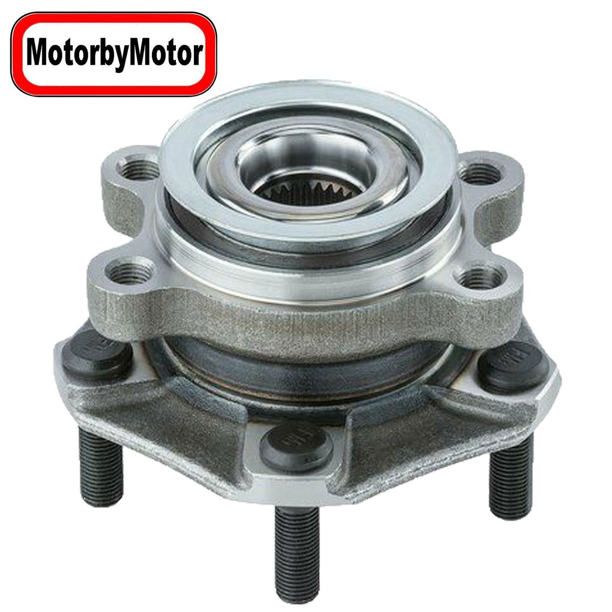 MotorbyMotor 513364 Front Wheel Bearing and Hub Assembly with 5 Lugs Fits for 15-18 Chevy City Express, 13-17 Nissan Leaf, 13-15, 17-19 Nissan NV200, 13-19 Nissan Sentra Hub Bearing (All Models) MotorbyMotor