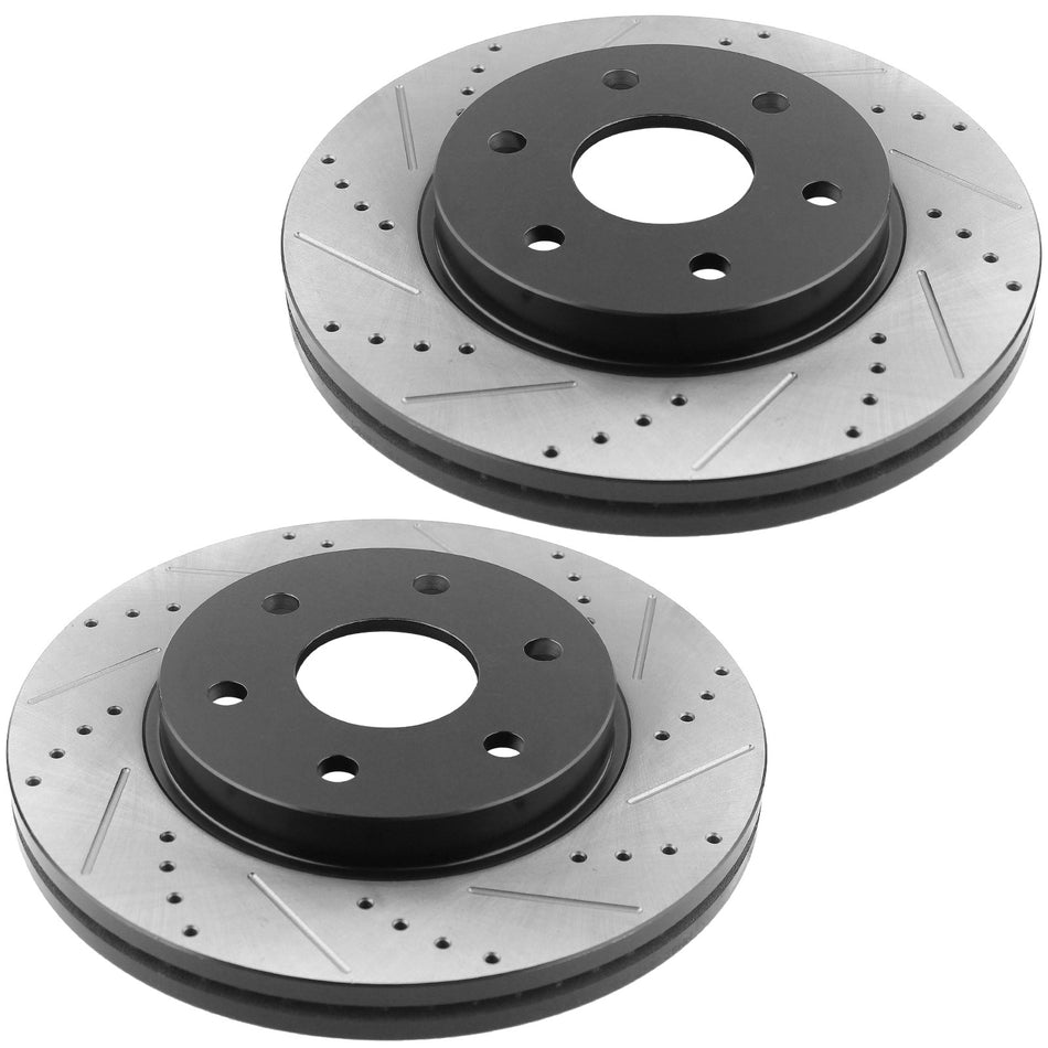 MotorbyMotor Front Brake Rotors 310mm Drilled & Slotted Design Brake Rotor & Brake Pad kit Fits for Chevrolet Colorado, GMC Canyon MotorbyMotor