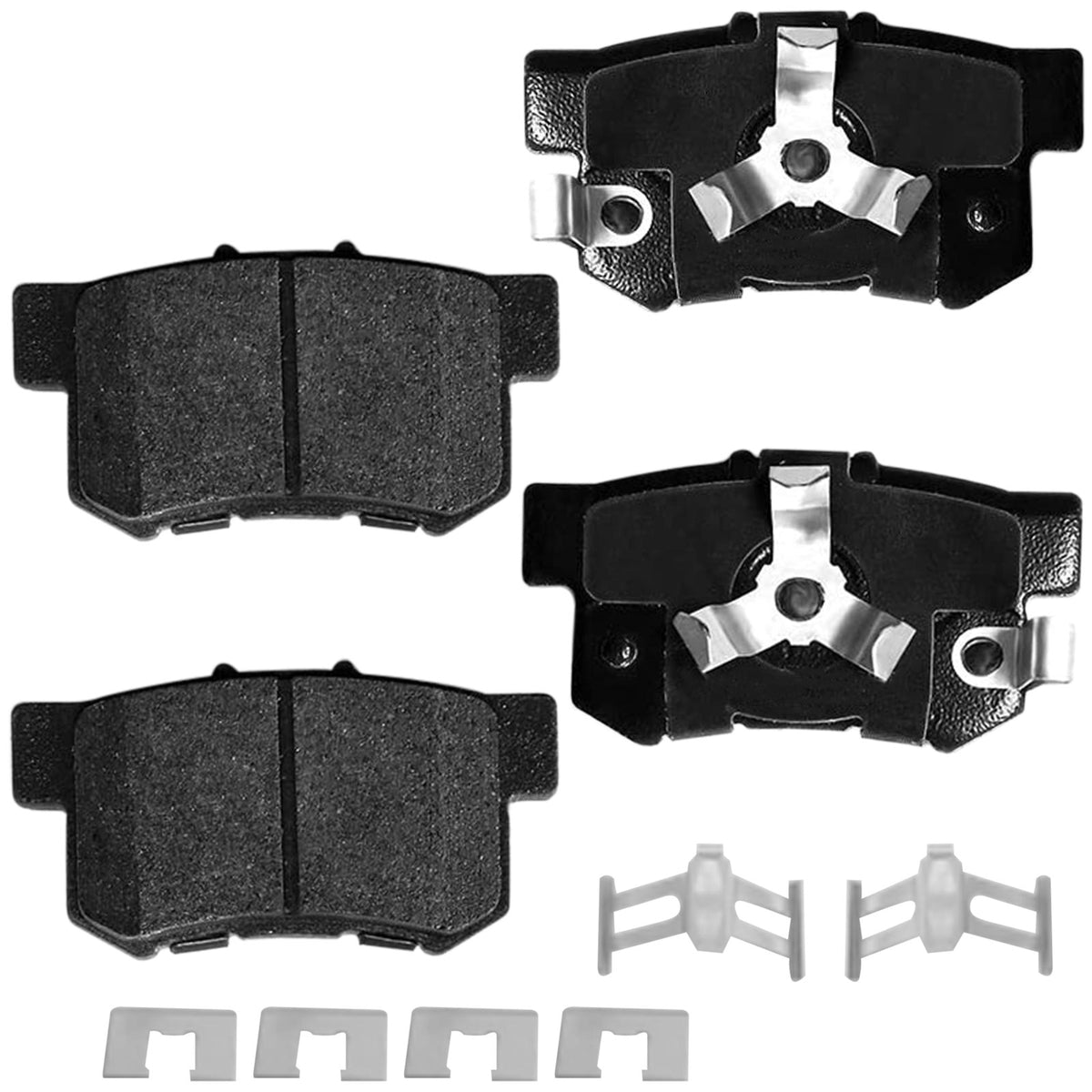 MotorbyMotor 4 PC Rear Ceramic Brake Pads with Hardware Kits Fits for Acura RDX 2013-2018, Hond CR-V Accord Crosstour Low Dust Brake Pad All Models MotorbyMotor