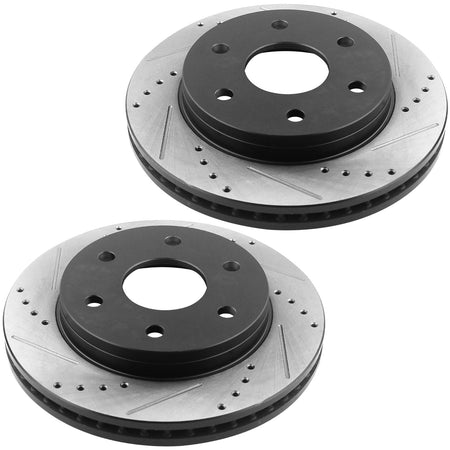 Motorbymotor Front Brake Rotors 325mm Drilled & Slotted Design Brake Rotor & Brake Pad kit Fits for GMC Sierra 1500 Yukon XL 1500, Chevrolet Silverado Avalanche Suburban 1500 Tahoe MotorbyMotor