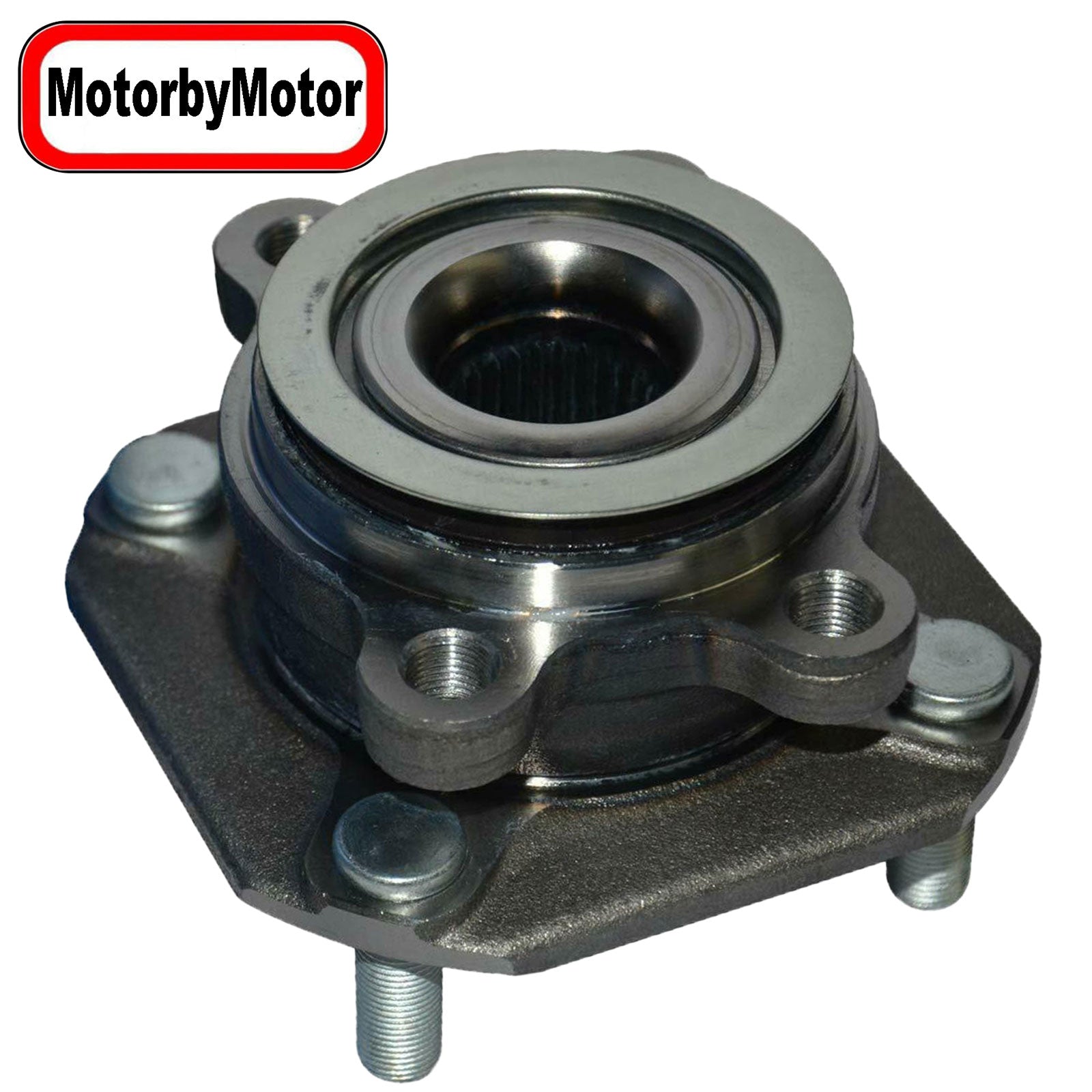 MotorbyMotor 513297 Front Wheel Bearing and Hub Assembly with 4 Lugs fits for Nissan Sentra Low-Runout OE Directly Replacement Hub Bearing w/ABS MotorbyMotor