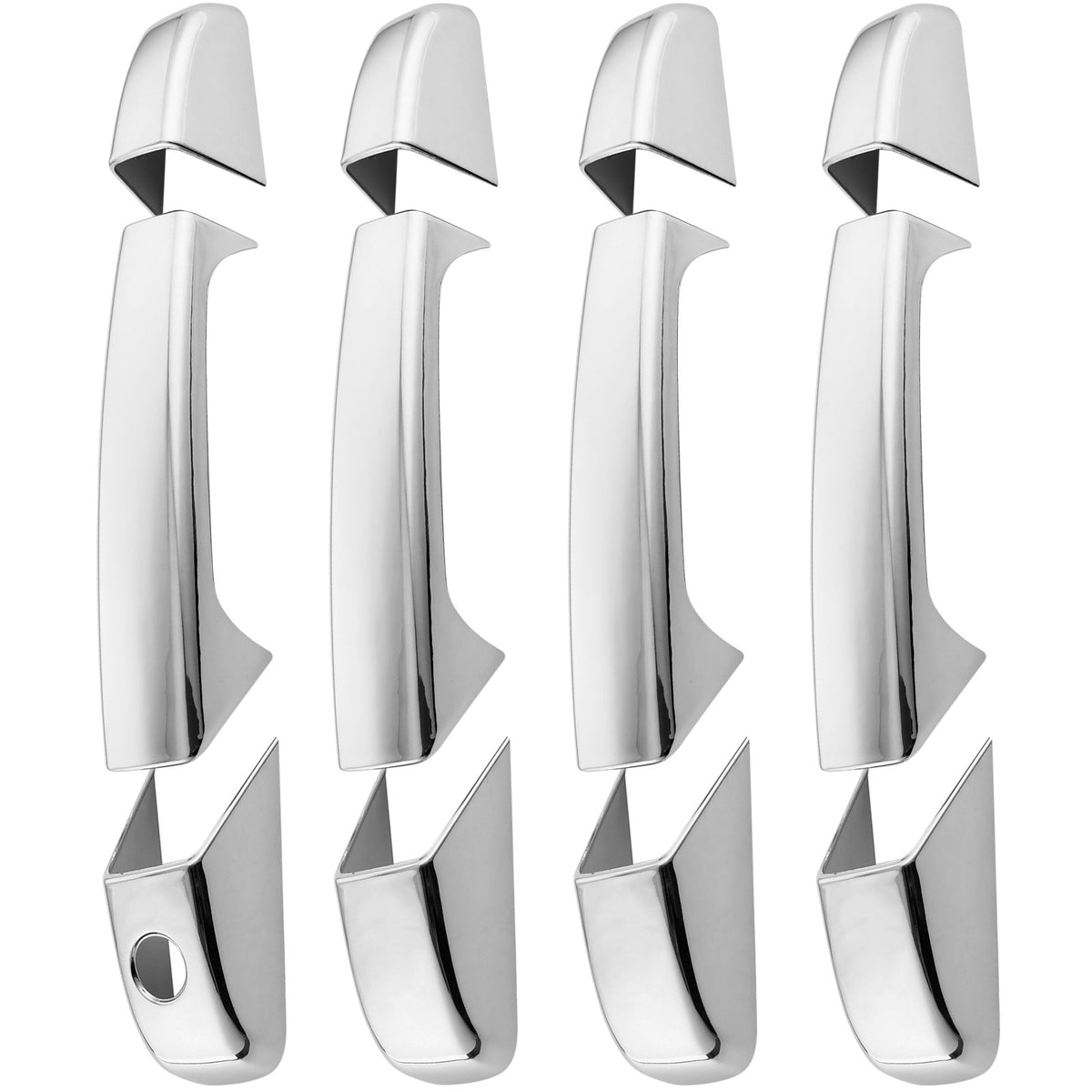 MotorbyMotor 4 Pcs Chrome Exterior Door Handle Covers Fits for 07-13 Chevrolet Silverado 1500 2500 3500, 07-14 Chevy Suburban Tahoe Avalanche, 07-14 GMC Sierra 1500 2500 3500 Yukon XL, 07-14 Cadillac Escalade MotorbyMotor