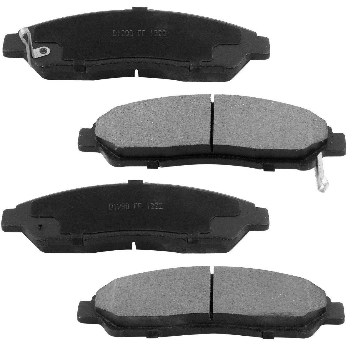 Front Ceramic Brake Pads w/Hardware Kits Fits for Acura MDX RLX ZDX, Honda Pilot-Low Dust Brake Pad-4 Pack MotorbyMotor