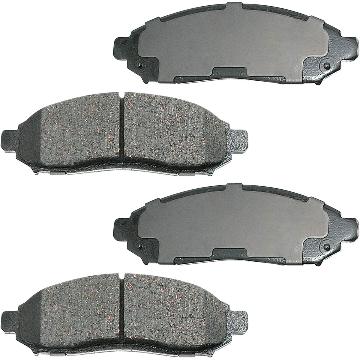 Front Ceramic Brake Pads w/Hardware Kits Fits for Nissan Frontier 2005-2007, Nissan Pathfinder 2005-2007, Nissan Xterra 2005-2015, Suzuki Equator 2009-2012 Low Dust Brake Pad(All Models)-4 Pack MotorbyMotor