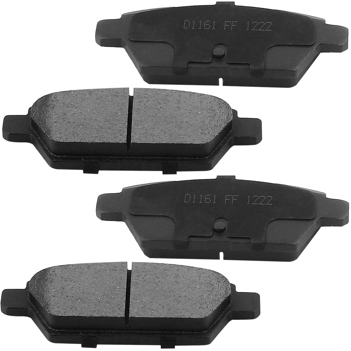 Front Ceramic Brake Pads w/Hardware Kits Fits for Ford Fusion, Lincoln MKZ Zephyr, Mazda 6, Mercury Milan Low Dust Brake Pad-4 Pack MotorbyMotor