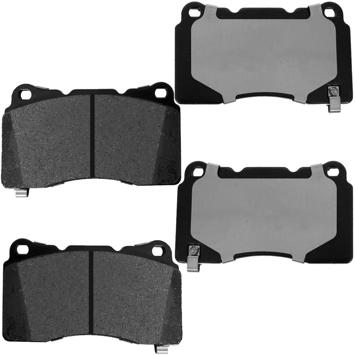 MotorbyMotor 4PC Front Ceramic Brake Pads with Hardware Kits, Buick Regal Sportback Tourx, Caillac ATS CT6 CTS STS XTS, Chevrolet Camaro Corvette, Ford GT Mustang, Hyundai Genesis Coupe, Pontiac G8 MotorbyMotor