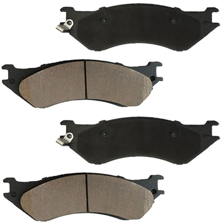 4PC Rear Ceramic Brake Pads w/Hardware Kits Fits for Dodge Ram 1500 2006-2008 (Mega Cab Models), Dodge Ram 2500 2003-2008 Low Dust Brake Pad (2WD or 4WD) MotorbyMotor