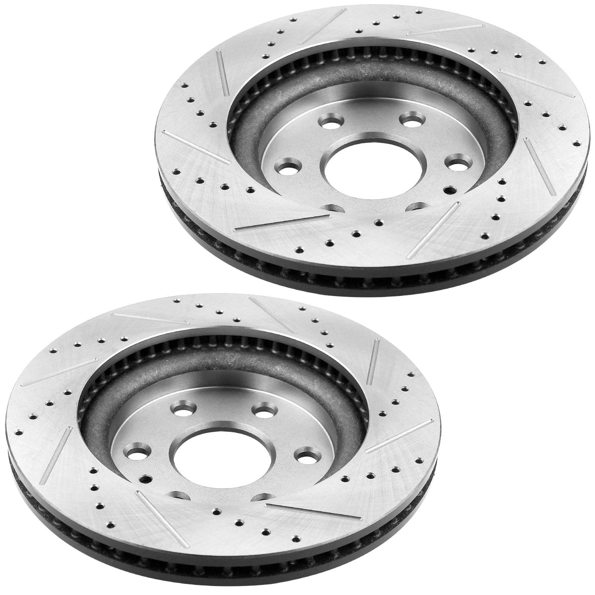 Front Drilled & Slotted Disc Brake Rotors + Ceramic Pads Fits for 08-17 Buick Enclave, 09-17 Chevy Traverse, 07-17 GMC Acadia, 07-10 Saturn Outlook MotorbyMotor