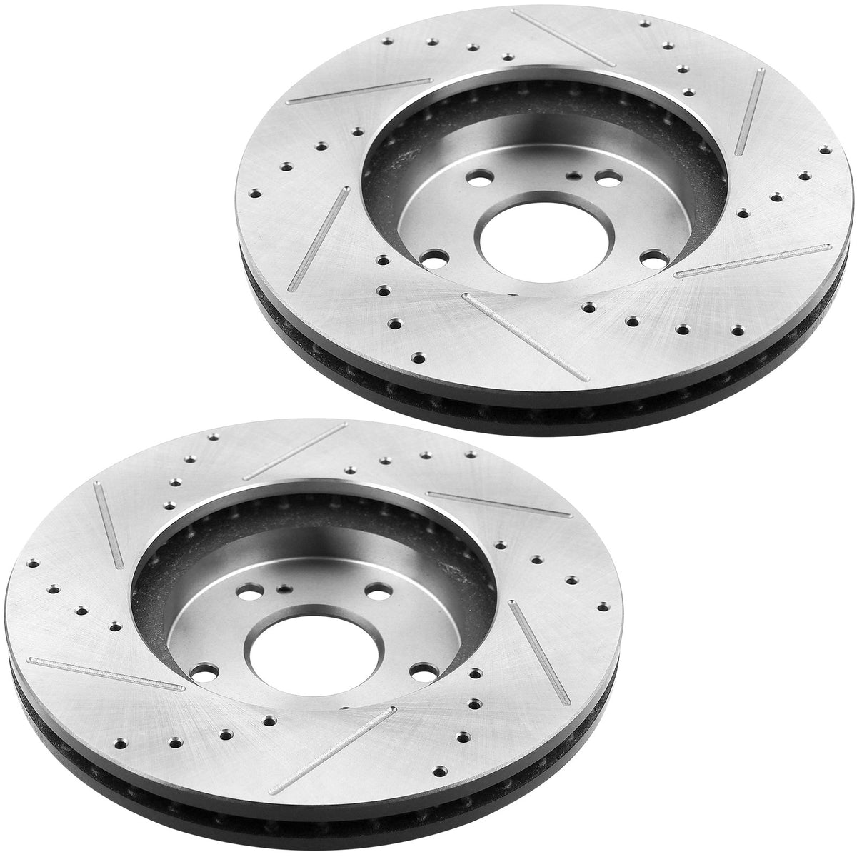 MotorbyMotor Front Brake Rotors & Brake Pad Kit 300mm Drilled & Slotted Design Fits for Acura TSX, Acura TL, Honda Accord MotorbyMotor