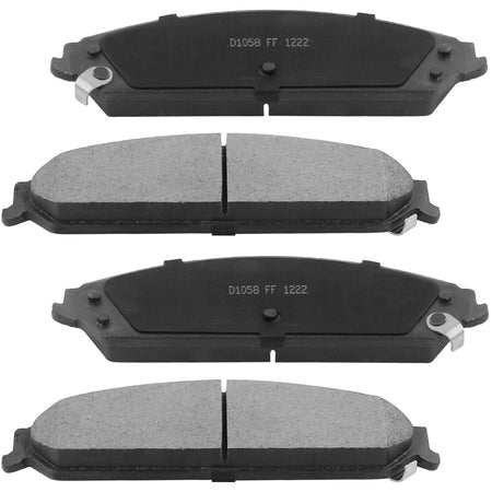 MotorbyMotor 4PC Front Ceramic Brake Pads with Hardware Kits Fits for Chrysler 200 300, Dodge Avenger Caliber Challenger Charger Magnum Low Dust Brake Pad MotorbyMotor