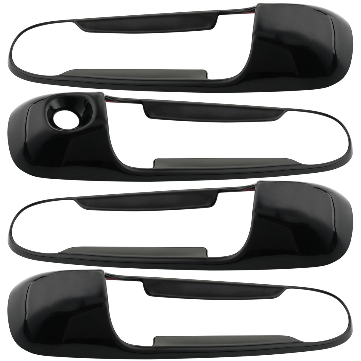 4PCS Exterior Door Handle Fits for 09-18 Dodge Ram 1500, 10-18 Dodge Ram 2500 3500, 05-10 Jeep Grand Cherokee, 06-10 Jeep Commander Outer Outside Car Door Handle (Gloss Black) MotorbyMotor