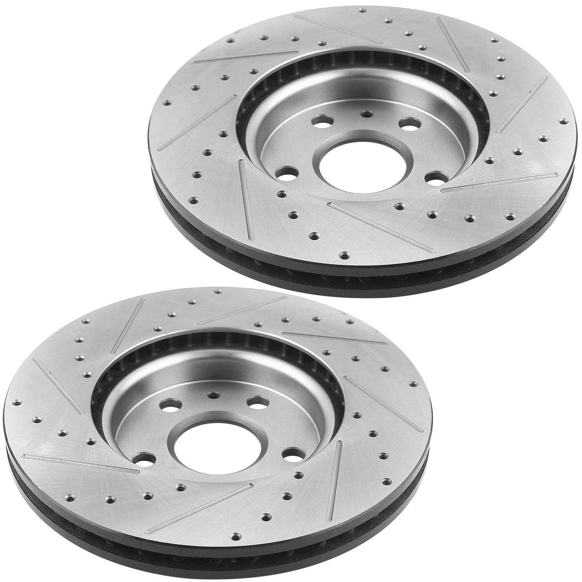 MotorbyMotor Front Brake Rotors 321mm Drilled & Slotted Brake Rotor Fits for Chevy Malibu Limited Impala Equinox, Buick Allure Lacrosse Regal, GMC Terrain MotorbyMotor