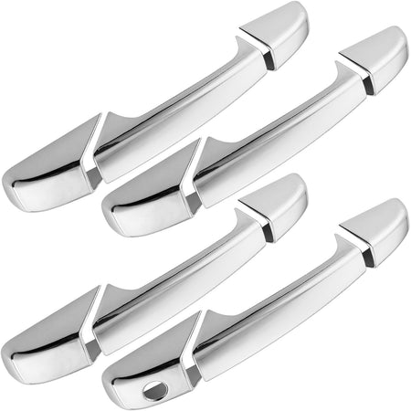 MotorbyMotor 4 Pcs Chrome Exterior Door Handle Covers Fits for 07-13 Chevrolet Silverado 1500 2500 3500, 07-14 Chevy Suburban Tahoe Avalanche, 07-14 GMC Sierra 1500 2500 3500 Yukon XL, 07-14 Cadillac Escalade MotorbyMotor