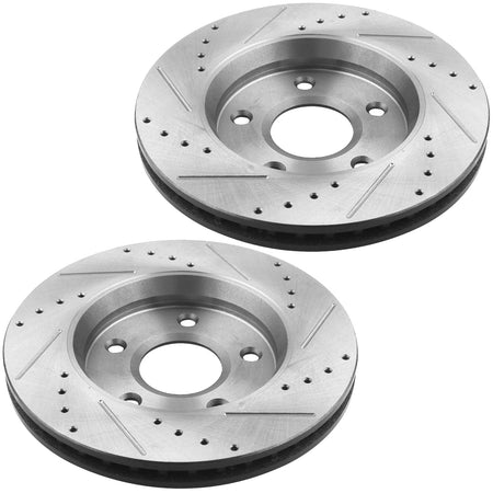 MotorbyMotor Front Brake Rotors 302.2mm Drilled & Slotted Brake Rotor Fits for Chrysler Town & Country, Dodge Grand Caravan Journey, Volkswagen Routan, Ram C/V MotorbyMotor