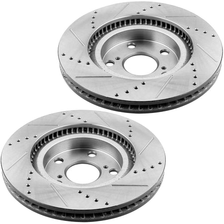 MotorbyMotor Front Brake Rotors 295.9mm Drilled & Slotted Brake Rotor Fits for Toyota Avalon Camry, Lexus ES300H ES350- All Models MotorbyMotor