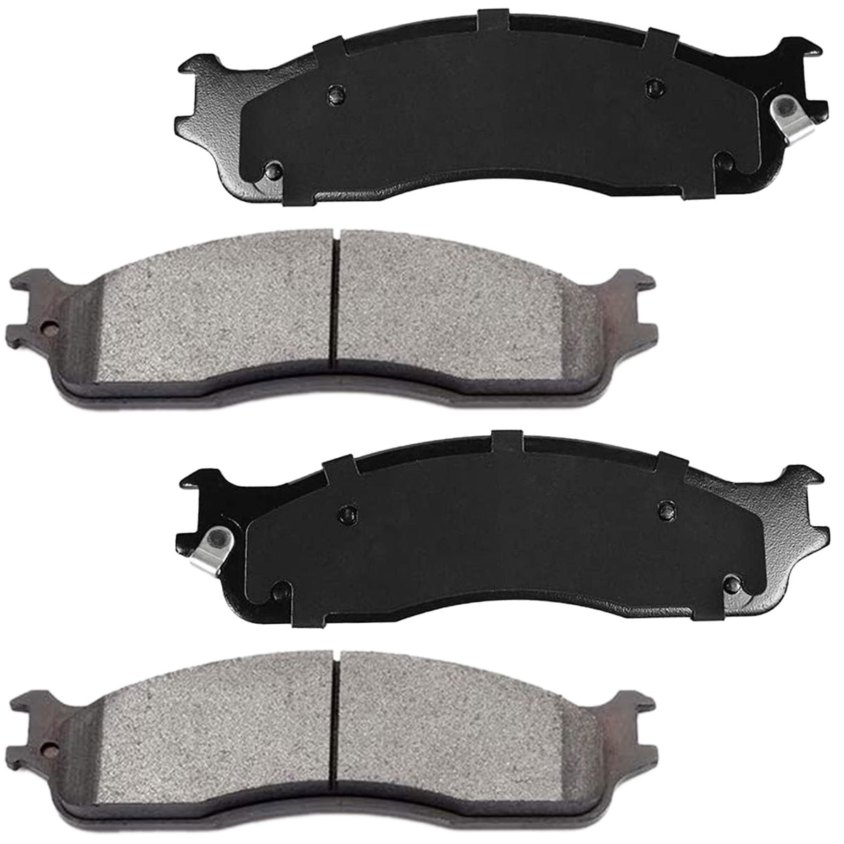 MotorbyMotor 4PC Front Ceramic Brake Pads with Hardware Kits, Dodge Ram 1500 06-08 (Mega Cab Models ONLY), Dodge Ram 2500 Ram 3500 03-08 (All Models) Low Dust Brake Pad MotorbyMotor