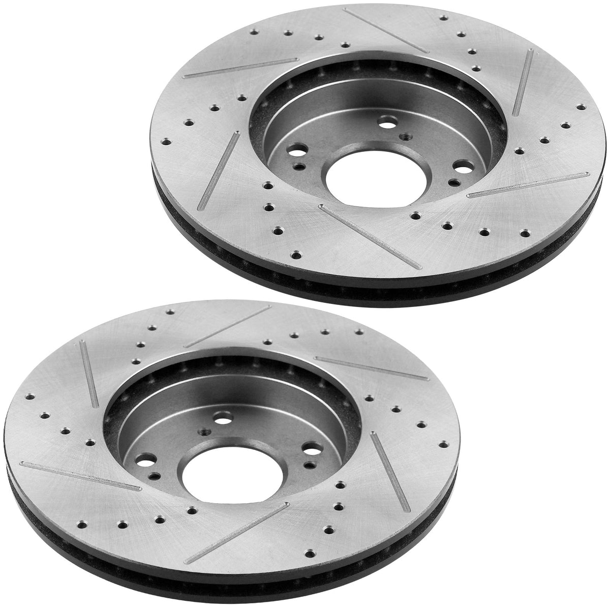 MotorbyMotor Front Brake Rotors 282mm Drilled & Slotted Brake Rotor Fits for Acura ILX, Honda Civic Accord Element CR-V MotorbyMotor