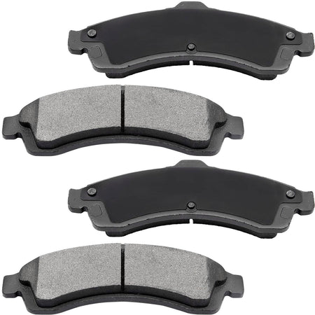 MotorbyMotor 4PC Front Ceramic Brake Pads with Hardware Kits Fits for Buick Rainier, Chevrolet Trailblazer, GMC Envoy, Isuzu Ascender, Oldsmobile Bravada Low Dust Brake Pad MotorbyMotor