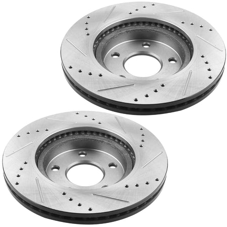 MotorbyMotor Front Brake Rotors 296mm E-Coating Drilled & Slotted Brake Rotor & Brake Pad kit Fits for 07-12 Nissan Altima (All Models), 13 Nissan Altima (S Coupe Models ONLY) MotorbyMotor