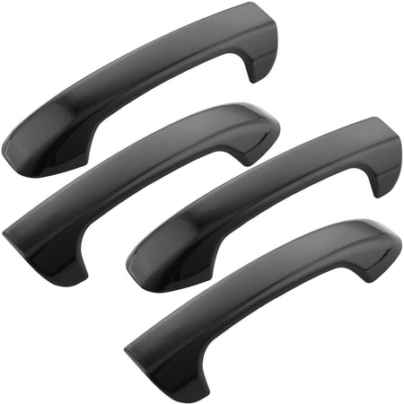 4PCS Exterior Door Handle Fits for 09-18 Dodge Ram 1500, 10-18 Dodge Ram 2500 3500, 05-10 Jeep Grand Cherokee, 06-10 Jeep Commander Outer Outside Car Door Handle (Gloss Black) MotorbyMotor