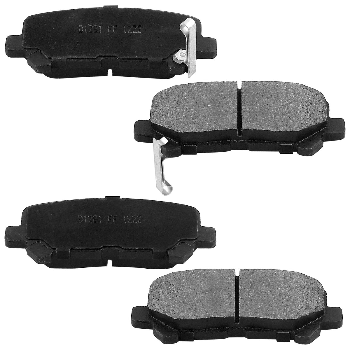 Rear Ceramic Brake Pads w/Hardware Kits Fits for Acura MDX ZDX, Honda Odyssey Pilot (All Models)-Low Dust Brake Pad-4 Pack MotorbyMotor