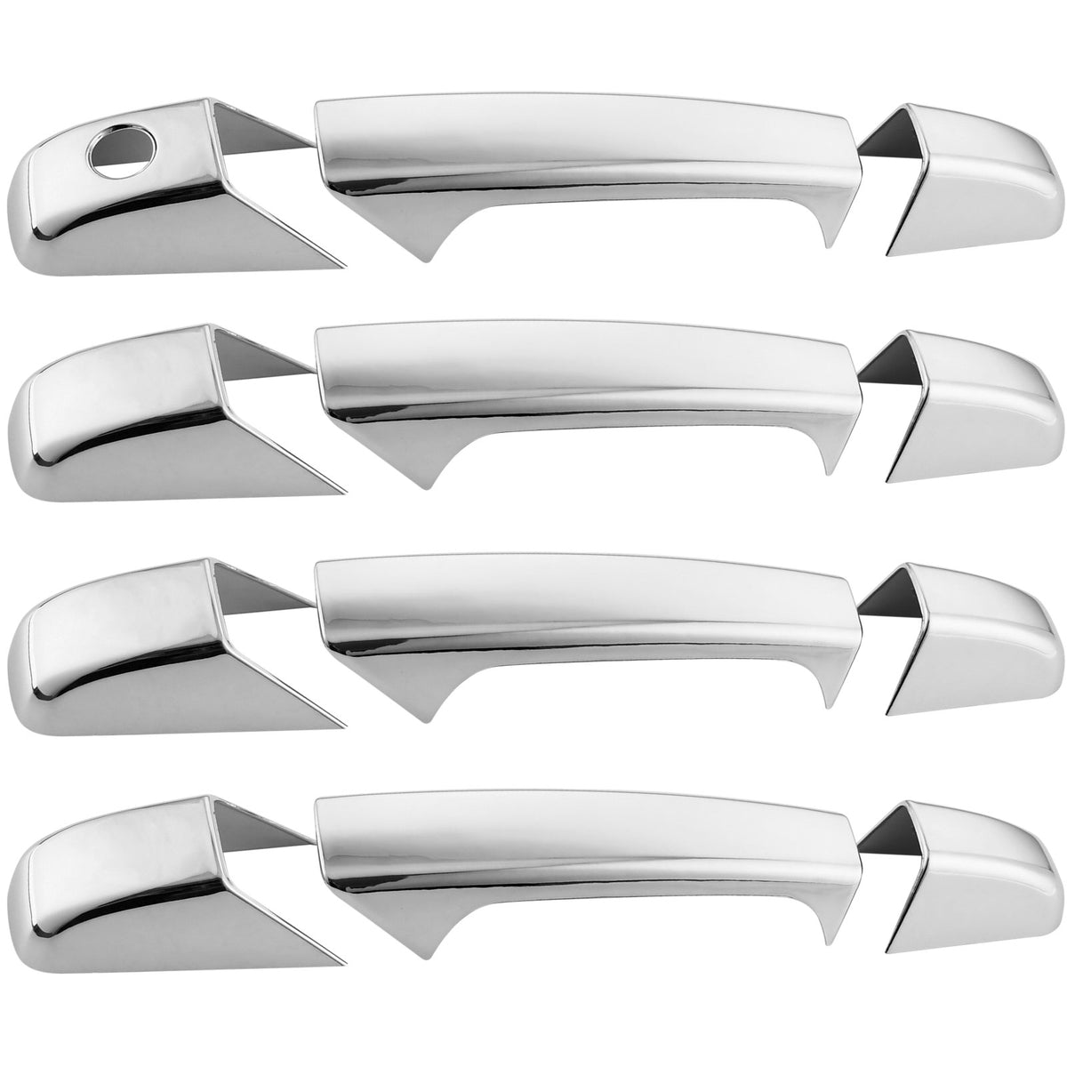 MotorbyMotor 4 Pcs Chrome Exterior Door Handle Covers Fits for 07-13 Chevrolet Silverado 1500 2500 3500, 07-14 Chevy Suburban Tahoe Avalanche, 07-14 GMC Sierra 1500 2500 3500 Yukon XL, 07-14 Cadillac Escalade MotorbyMotor