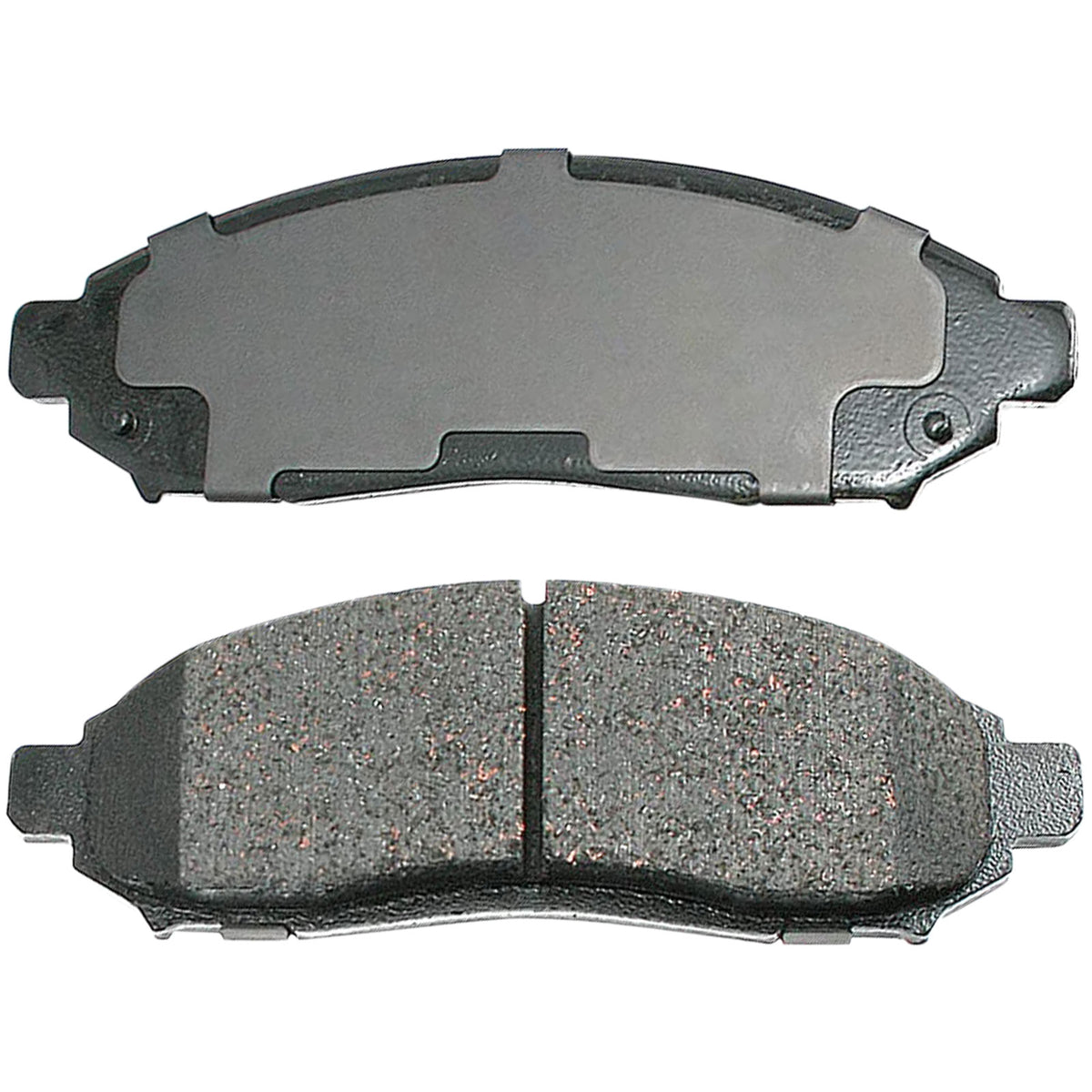 Front Ceramic Brake Pads w/Hardware Kits Fits for Nissan Frontier 2005-2007, Nissan Pathfinder 2005-2007, Nissan Xterra 2005-2015, Suzuki Equator 2009-2012 Low Dust Brake Pad(All Models)-4 Pack MotorbyMotor