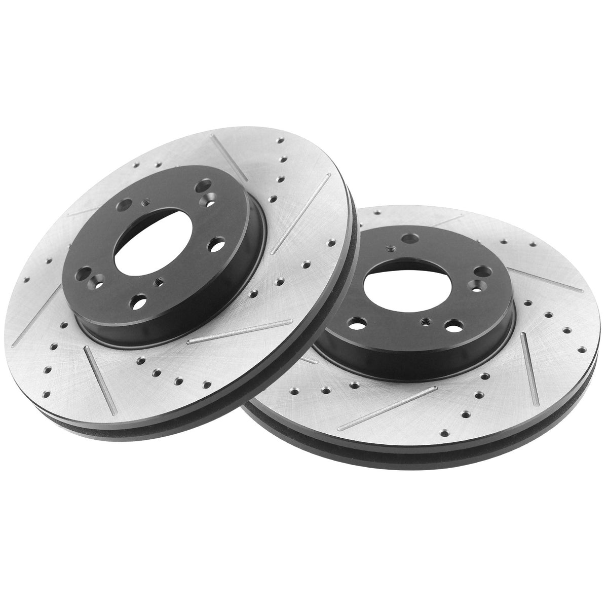 MotorbyMotor Front Brake Rotors 282mm Drilled & Slotted Brake Rotor Fits for Acura ILX, Honda Civic Accord Element CR-V MotorbyMotor