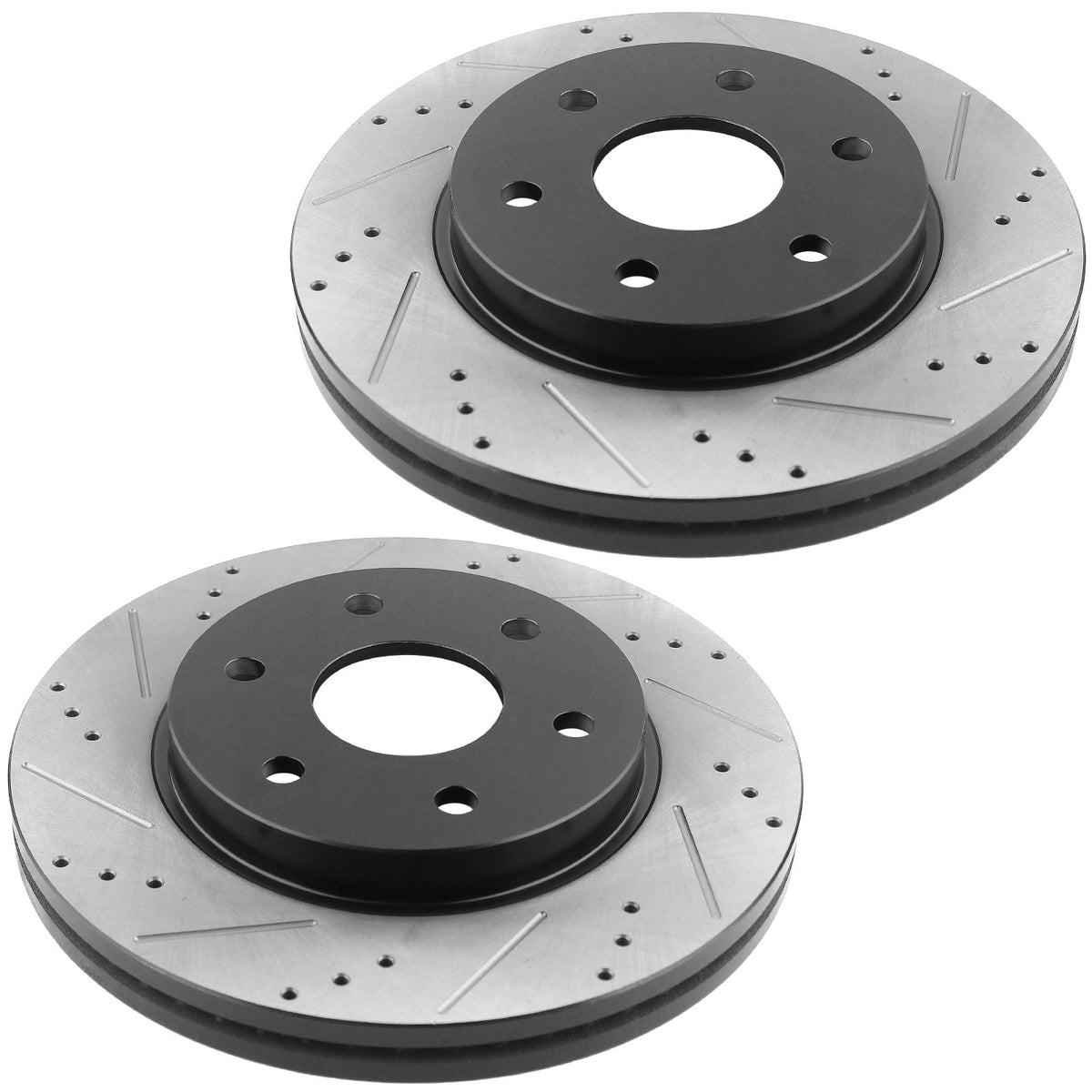 Rear Drilled and Slotted Disc Brake Rotors w/Ceramic Pads Fit Chevrolet Astro Avalanche 1500 Suburban 1500 Tahoe 1500;GMC Safari Sierra 1500 Yukon; Yukon XL 1500 (6 Lugs)-55066 MotorbyMotor