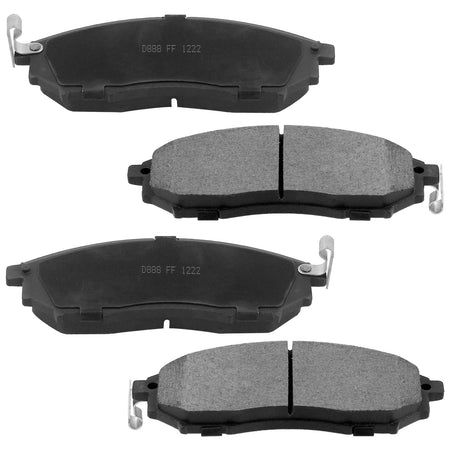 Front Ceramic Brake Pads w/Hardware Kits Fits for Infiniti EX35 EX37 FX37 FX45 G25 G35 G37 M35 M35H M37 M45 M56 Q40 Q45 Q70 Q70L QX50 QX70, Nissan 350Z 370Z Murano Pathfinder-4 Pack MotorbyMotor