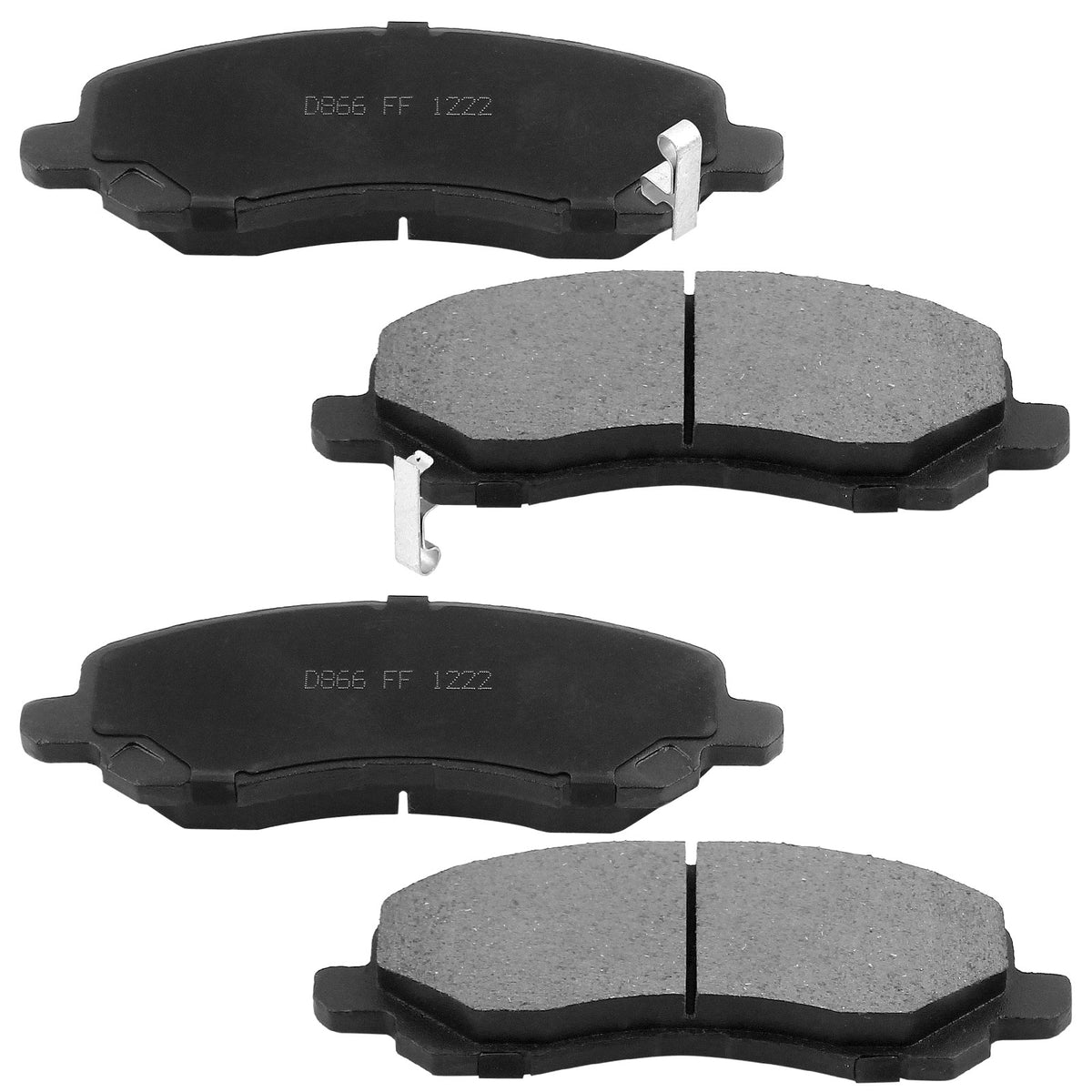 8 PCS Front & Rear Ceramic Brake Pads w/Hardware Kits Fits for Chrysler 200 Sebring, Dodge Avenger Caliber, Jeep Compass Patriot Low Dust Brake Pad MotorbyMotor