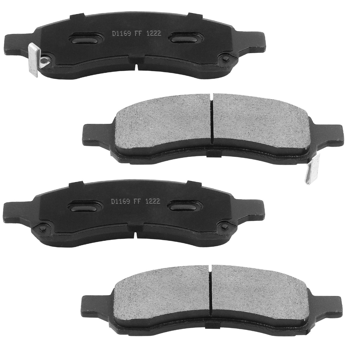 Front Ceramic Brake Pads w/Hardware Kits Fits for Buick Enclave Rainier, Chevrolet Colorado SSR Trailblazer EXT Traverse, GMC Acadia Canyon Envoy XL, Isuzu Ascender, SAAB 9-7X, Saturn Outlook-4 PC MotorbyMotor