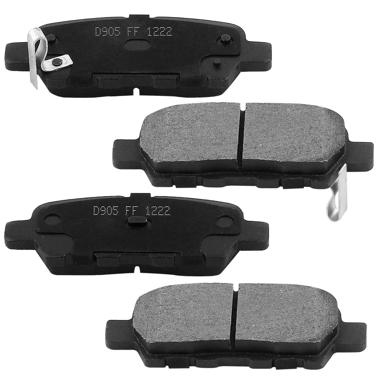 8 PCS Front & Rear Ceramic Brake Pads w/Hardware Kits Fits for Nissan Maxima 2009-2014, Nissan Maxima 2016 2017 Low Dust Brake Pad (All Models) MotorbyMotor