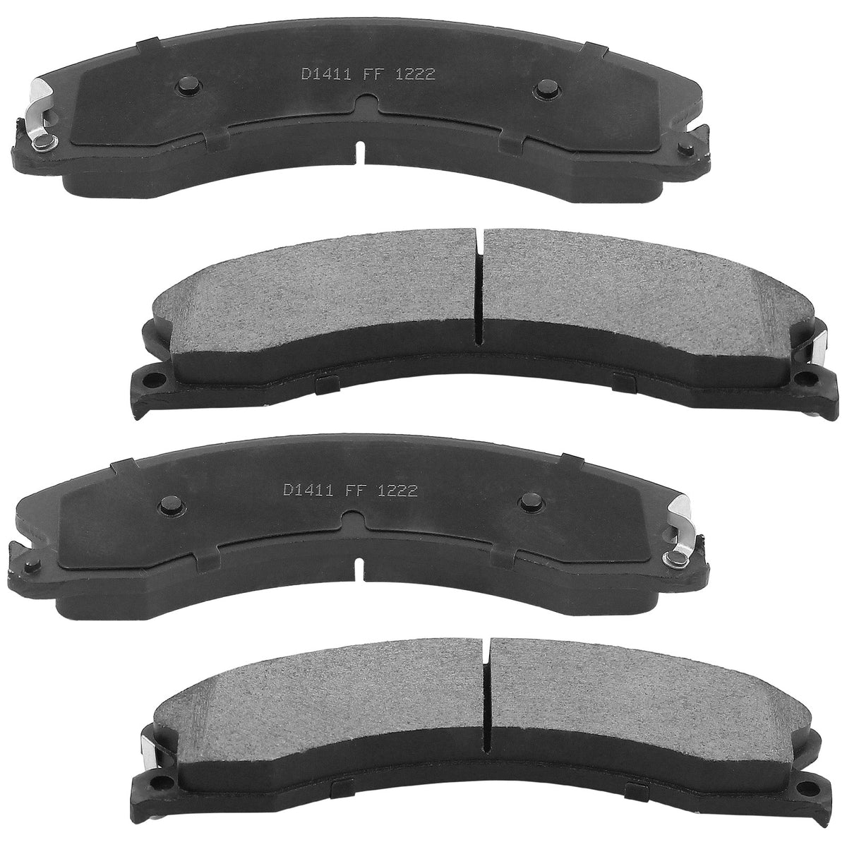 Front Rear Ceramic Brake Pads with Hardware Kits Chevry Express 3500 4500 Silverado 2500 3500 Suburban 3500, GMC Savana 3500 4500 Sierra 3500HD, Nissan NV1500 NV3500 NV3500 Titan XD MotorbyMotor