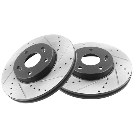 MotorbyMotor Front Brake Rotors 300mm Drilled & Slotted Brake Rotor Fits for Hyundai Sonata 2011 - 2014 (All Models), Kia Optima 2011 - 2015 (2.4L) MotorbyMotor