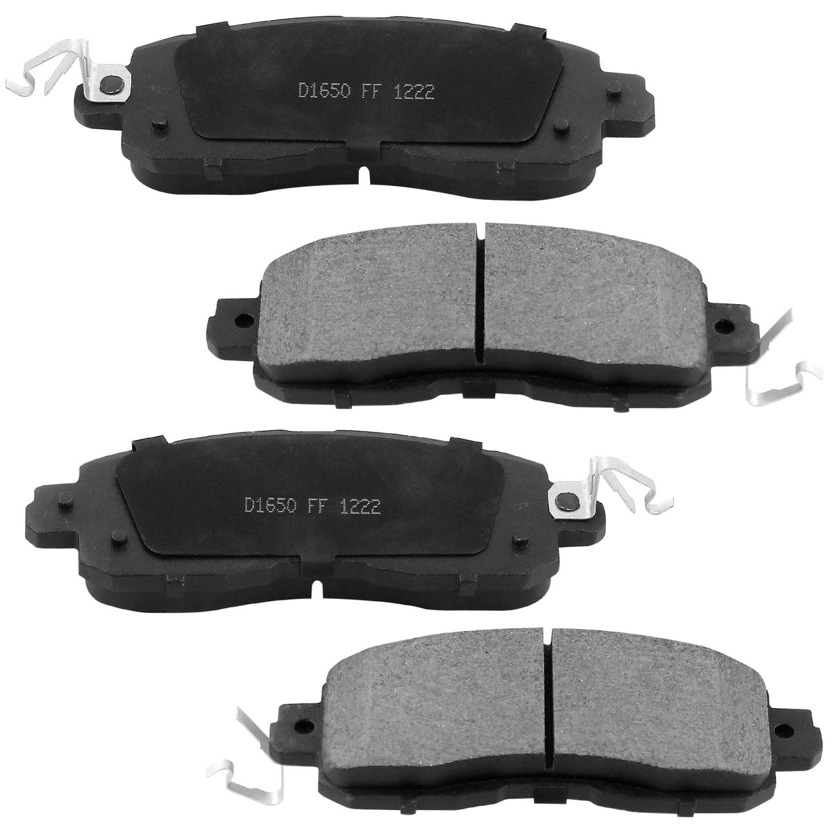 Front Ceramic Brake Pads w/Hardware Kits Fits for Nissan Altima 2013-2020, Nissan Leaf 2014-2017 -Ceramic Low Dust Brake Pad-4 Pack MotorbyMotor