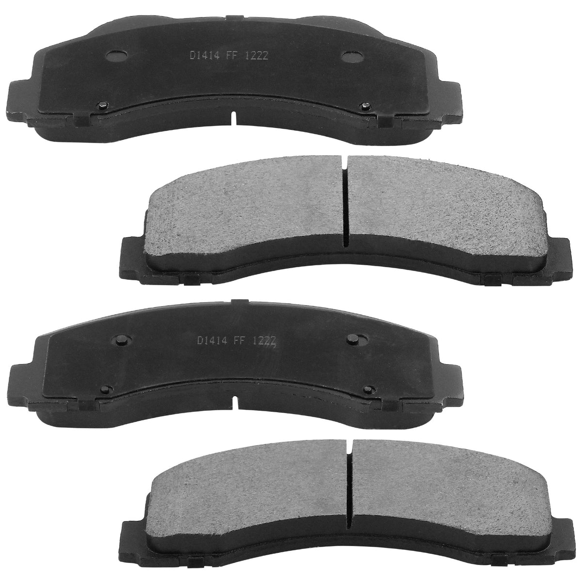 Front Ceramic Brake Pads w/Hardware Kits Fits Ford Expedition 10-18, Ford F-150 10-17, Lincoln Navigator 10-18-Ceramic Low Dust Brake Pad-4 Pack MotorbyMotor