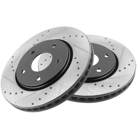 MotorbyMotor Front Brake Rotors 302.2mm Drilled & Slotted Brake Rotor Fits for Chrysler Town & Country, Dodge Grand Caravan Journey, Volkswagen Routan, Ram C/V MotorbyMotor