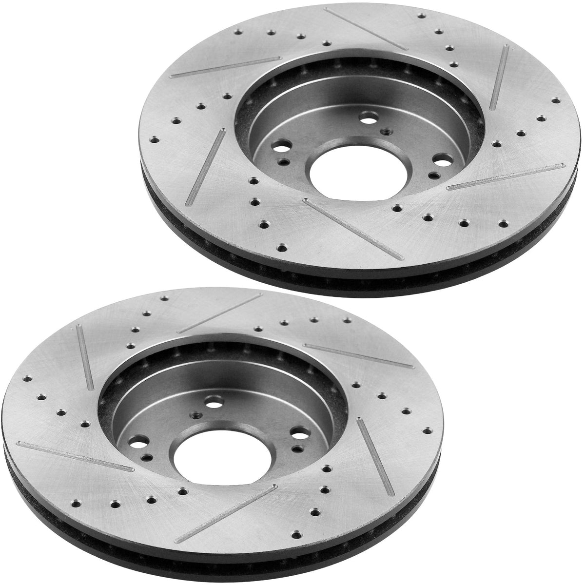 Motorbymotor Front Brake Rotors 294mm Drilled & Slotted Brake Rotor & Brake Pad kit Fits for Chrysler 200 Sebring Avenger, Dodge Avenger Caliber, Jeep Compass Patriot MotorbyMotor