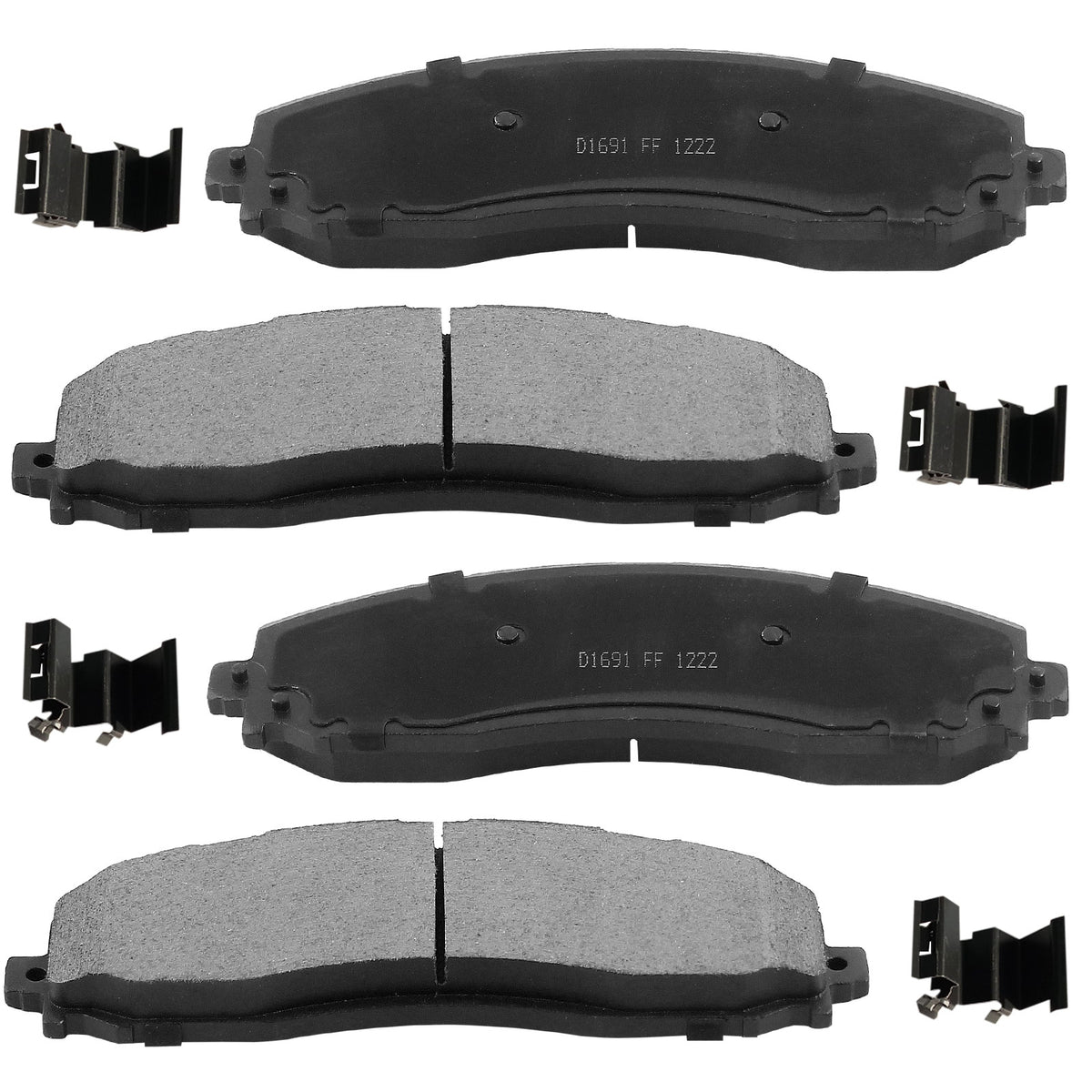 Rear Ceramic Brake Pads w/Hardware Kits Fits forFord F250 F350 F450 Super Duty-Ceramic Low Dust Brake Pad-4 Pack MotorbyMotor