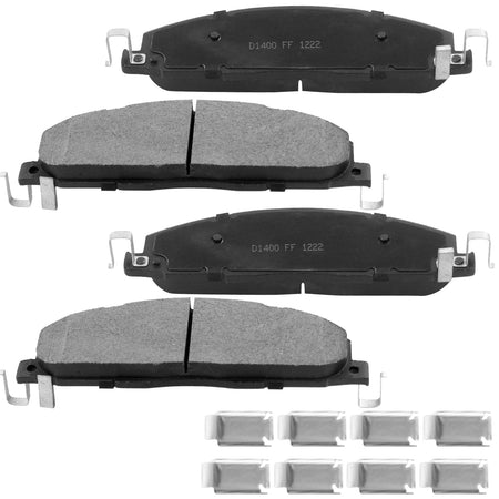 Rear Ceramic Brake Pads w/Hardware Kits Fits Dodge Ram 2500 3500 2009-2010, Ram 1500 2012, Ram 2500 3500 2011-2018-Ceramic Low Dust Brake Pad-4 Pack MotorbyMotor