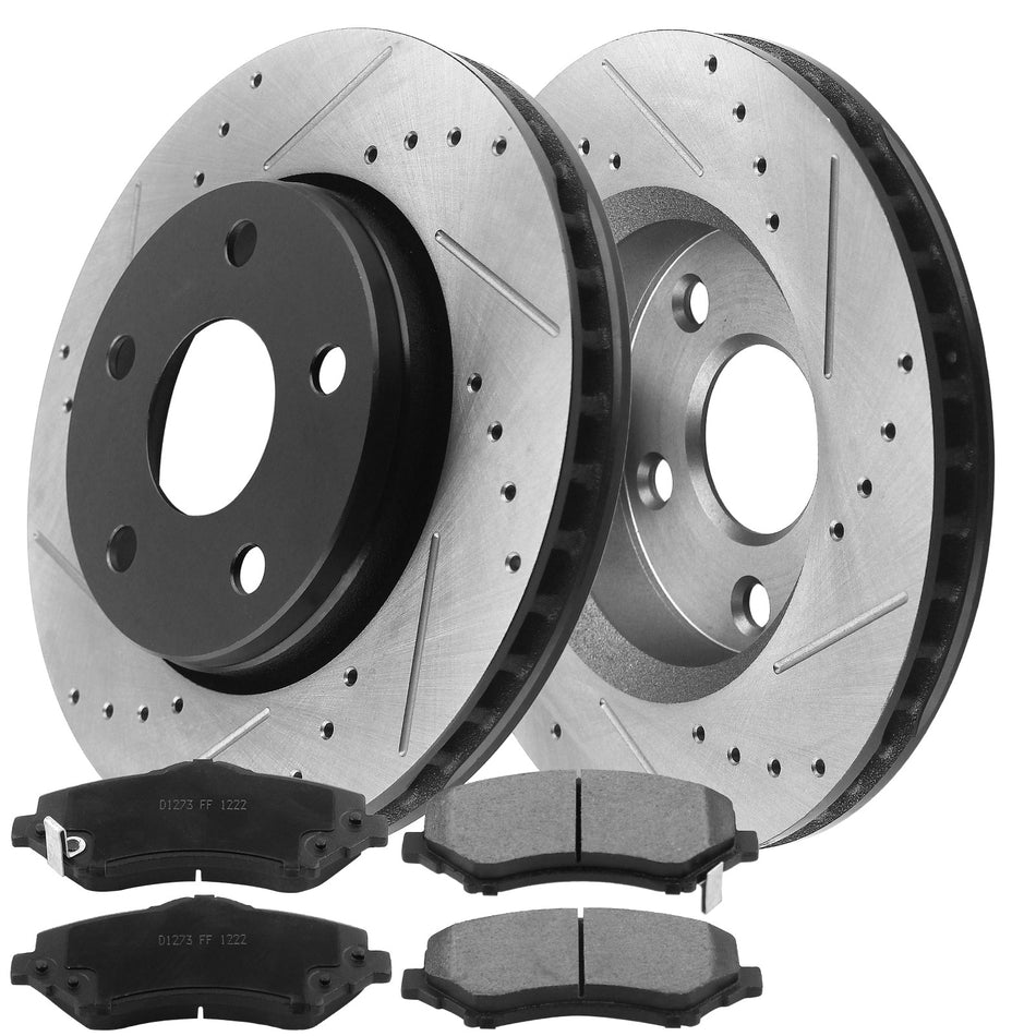 MotorbyMotor Front Brake Rotors 302mm Drilled & Slotted Design Brake Rotor & Brake Pad kit Fits for Jeep Wrangler 2007-2018 (Except Big Brake Kit), Jeep Wrangler JK 2018 MotorbyMotor