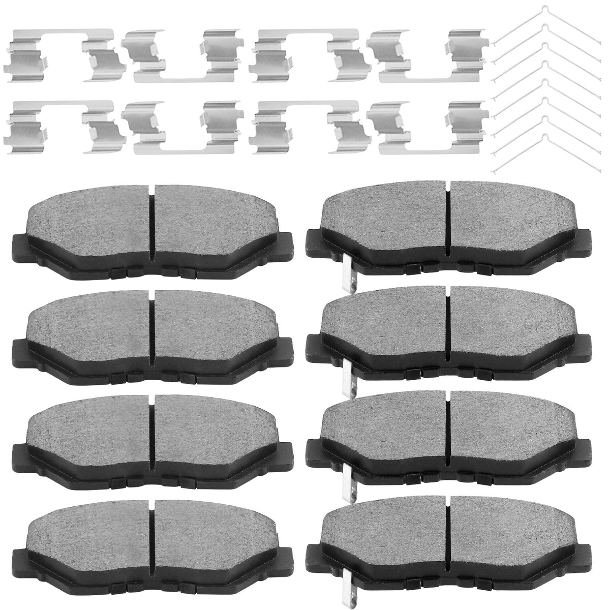 8 PCS Front & Rear Ceramic Brake Pads w/Hardware Kits Fits for Honda Accord 2003-2007 Low Dust Brake Pad (L4 2.4L Models ONLY) MotorbyMotor