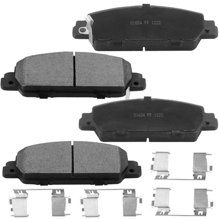 Front Ceramic Brake Pads w/Hardware Kits Fits for Honda HR-V 2016 - 2020, Honda Accord 2013-2020-Ceramic Low Dust Brake Pad-4 Pack MotorbyMotor