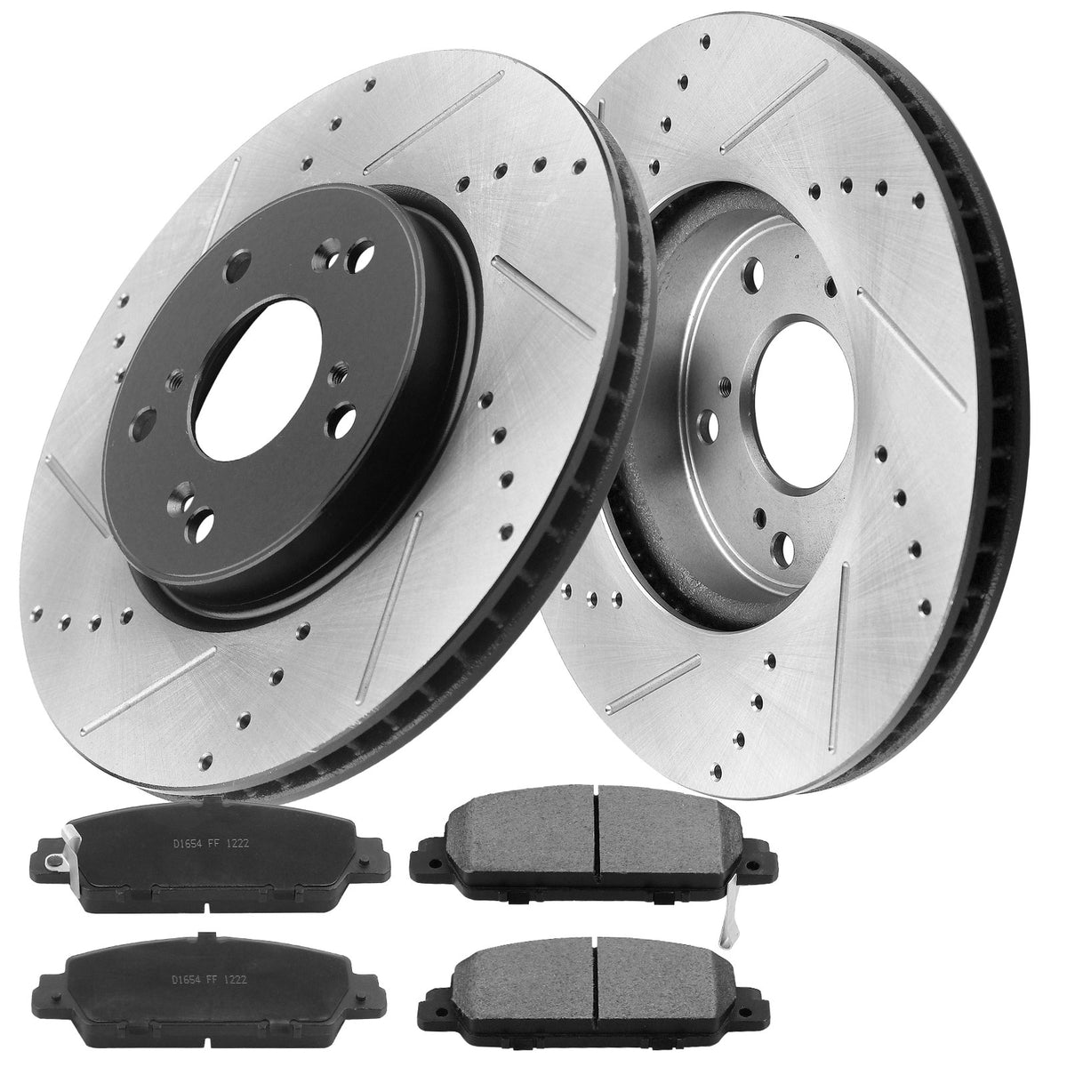 MotorbyMotor Front E-Coating Brake Rotors 292mm Drilled & Slotted Design Brake Rotor & Brake Pad kit Fits for 2013-2020 Honda Accord MotorbyMotor