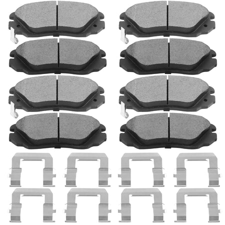 8 PCS Front & Rear Ceramic Brake Pads w/Hardware Fits Fits for Chevy Equinox 2010-2017, GMC Terrain 2010-2017 Low Dust Brake Pad (All Models) MotorbyMotor