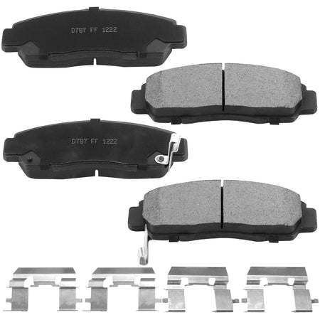 Front Ceramic Brake Pads w/Hardware Kits Fits for Acura CL CSX RL TL TSX, Honda Accord Civic-4 Pack MotorbyMotor