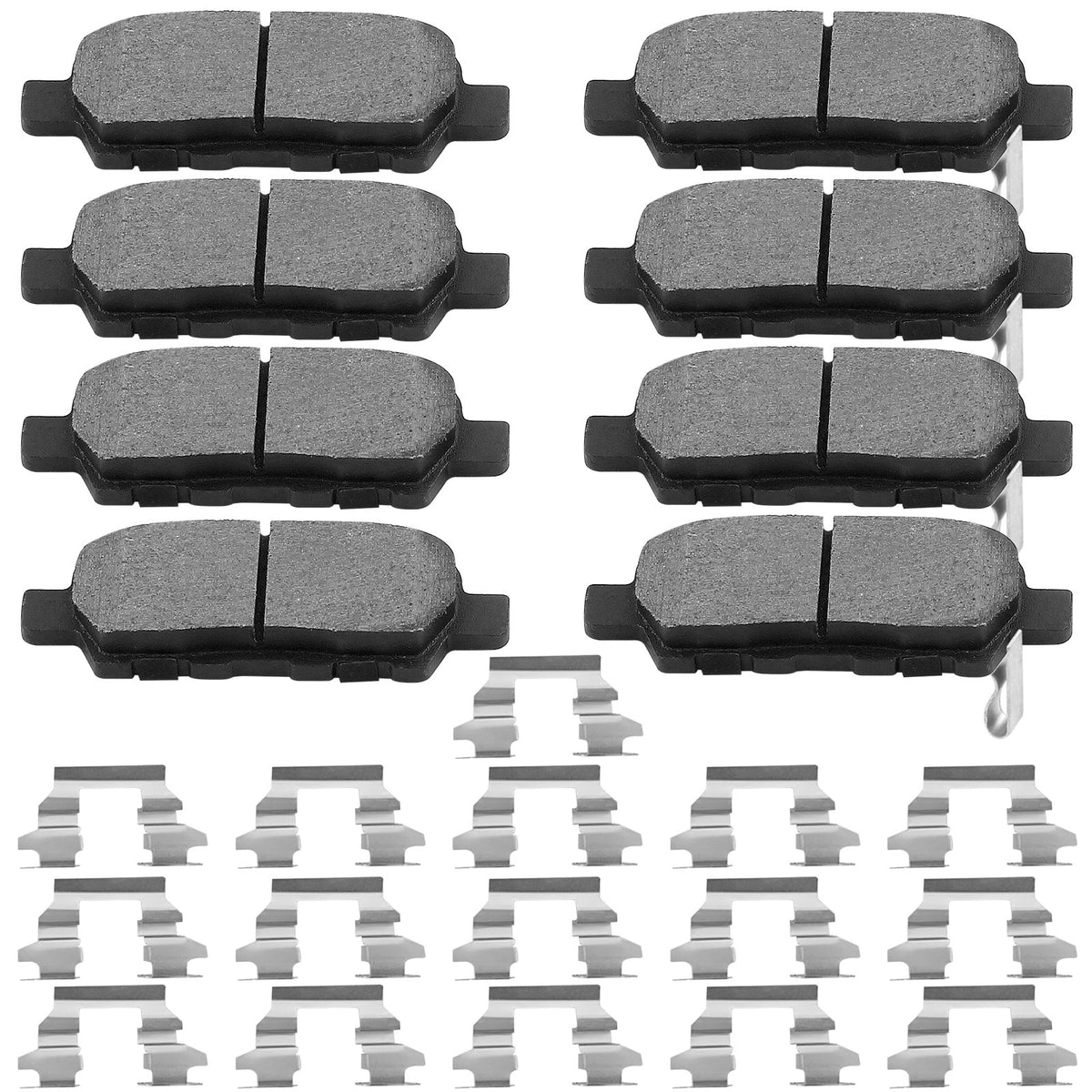 8 PCS Front & Rear Ceramic Brake Pads w/Hardware Kits Fits for Nissan Maxima 2009-2014, Nissan Maxima 2016 2017 Low Dust Brake Pad (All Models) MotorbyMotor