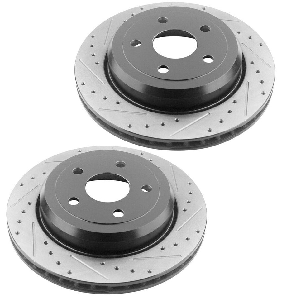 MotorbyMotor Rotors 330mm Front Disc Rotors & Ceramic Brake Pads Including CLEANER DOT4 FLUID  2009-2015 Honda Pilot, 2007-2013 Acura MDX, 2014-2020 Acura RLX, 2010-2013 Acura ZDX MotorbyMotor